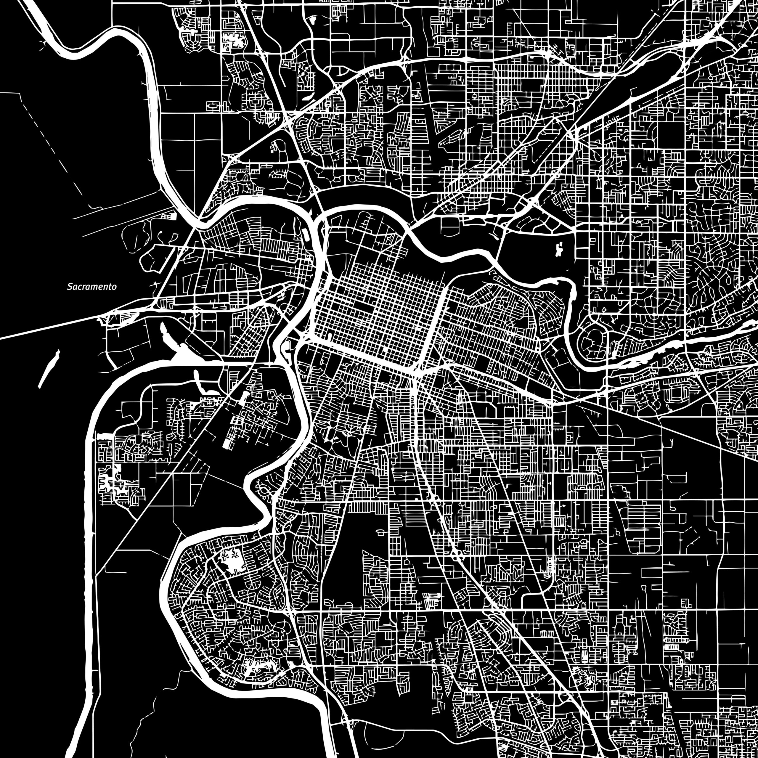 Vector map of Sacramento