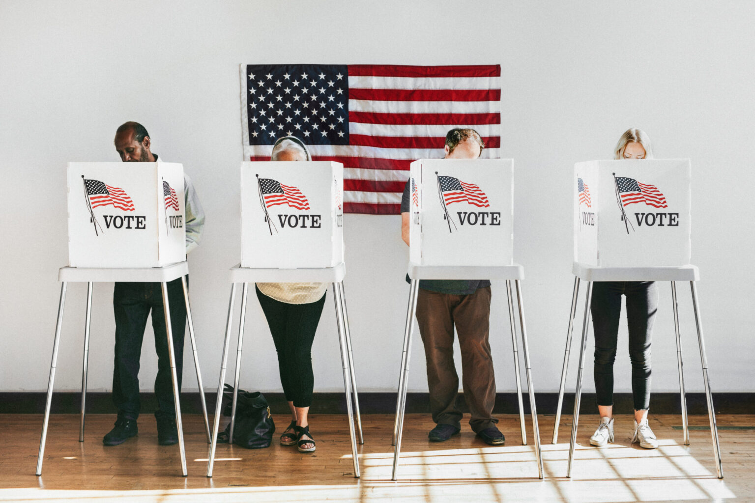 People voting election poll